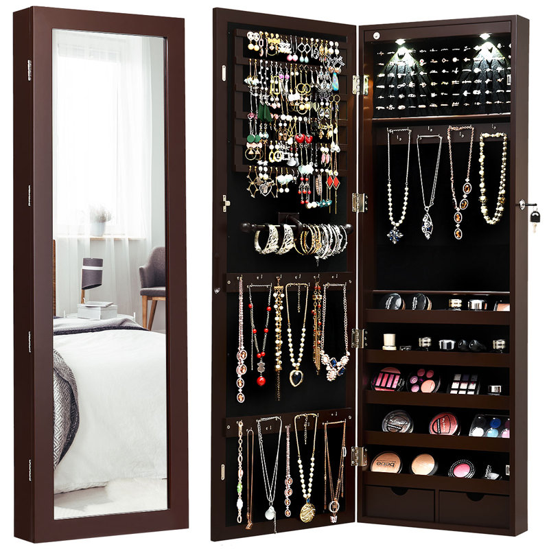 Moncia Jewelry Armoire, Brown