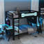 Lit superposé avec bureau, lit mezzanine, base de lit simple bleu nuage-289689876-289689872