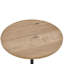 Table d'appoint ronde en placage de chêne avec repose-pieds dissimulé en tissu Teddy, table de bout de 17,3 po de diamètre avec siège escamotable, mobilier d'appoint peu encombrant pour le salon et la chambre à coucher