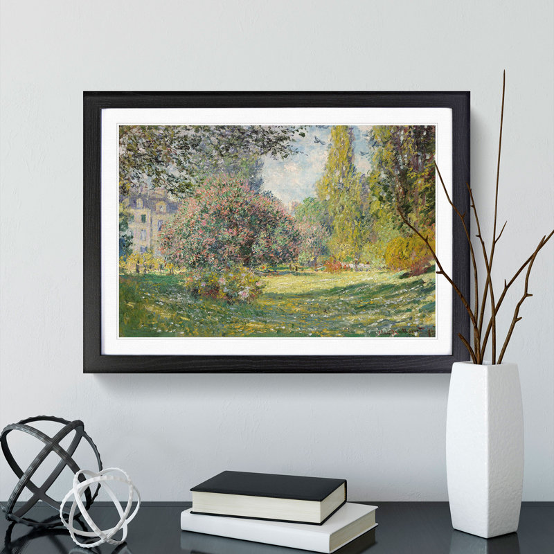 The Parc Monceau Vol.2 by Claude Monet - Picture Frame Painting, Black Framed, 36cm H x 48cm W x 2cm D