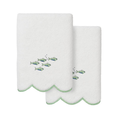  Ensemble de serviettes 100% coton festonné 2 pièces
