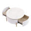 Table basse ronde avec tiroirs de rangement, table d'appoint 31,5 po | Idée de cadeau