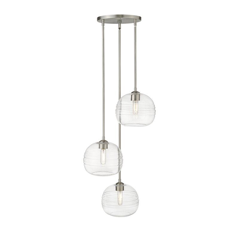 Calvert 3 - Light Cluster Pendant, Brushed Nickel