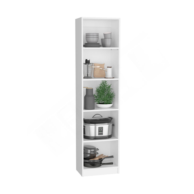 Slim 2 Piece Living Room Set With 2 Bookcases, White