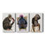 «Bath Animals I», ensemble de 3 reproductions d'art sur toile tendue-993370472