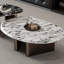 Ensemble de tables basses gigognes en marbre et en acier inoxydable bulgari