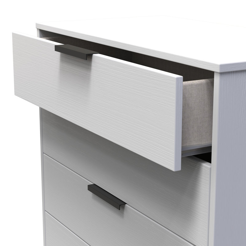 Turah 77cm W 5 - Drawer Chest of Drawers, Grey Ash