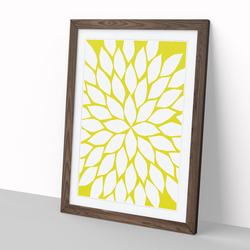 Abstract Leaves No.2 - Picture Frame Graphic Art, Walnut, 36cm H x 27cm W x 2cm D