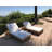 Jess Teak Single Chaise Lounger White Cushions
