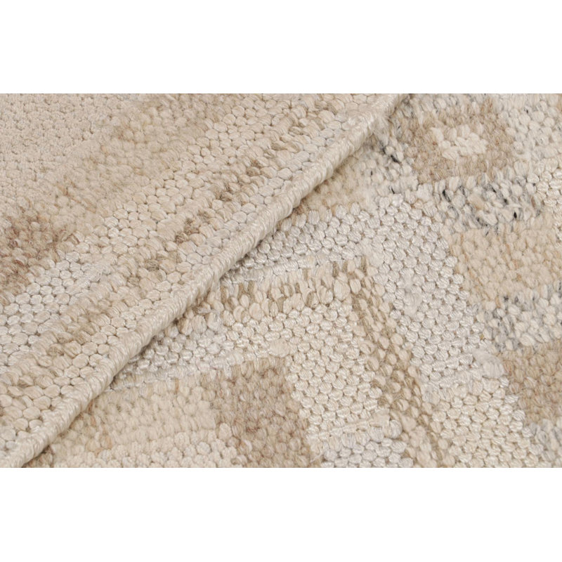 Scandinavian Hand Knotted Geometric Area Rug, Rectangle 10' x 14'