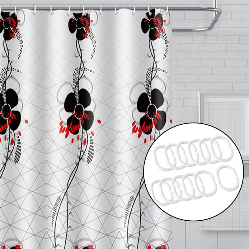 Rideau de douche avec crochets inclus
