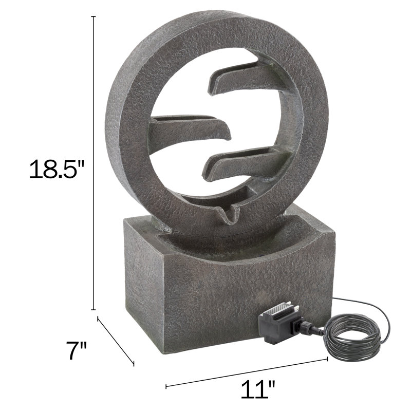 Weather Resistant Floor Fountain with Light