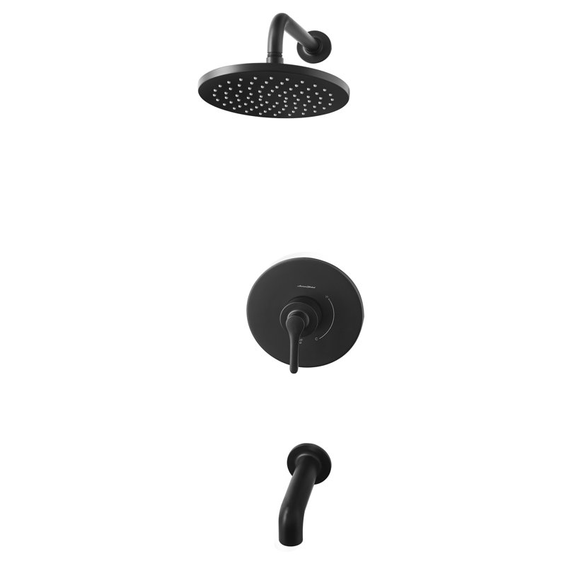 Robinet de baignoire et douche thermostatique Studio S, Noir mat