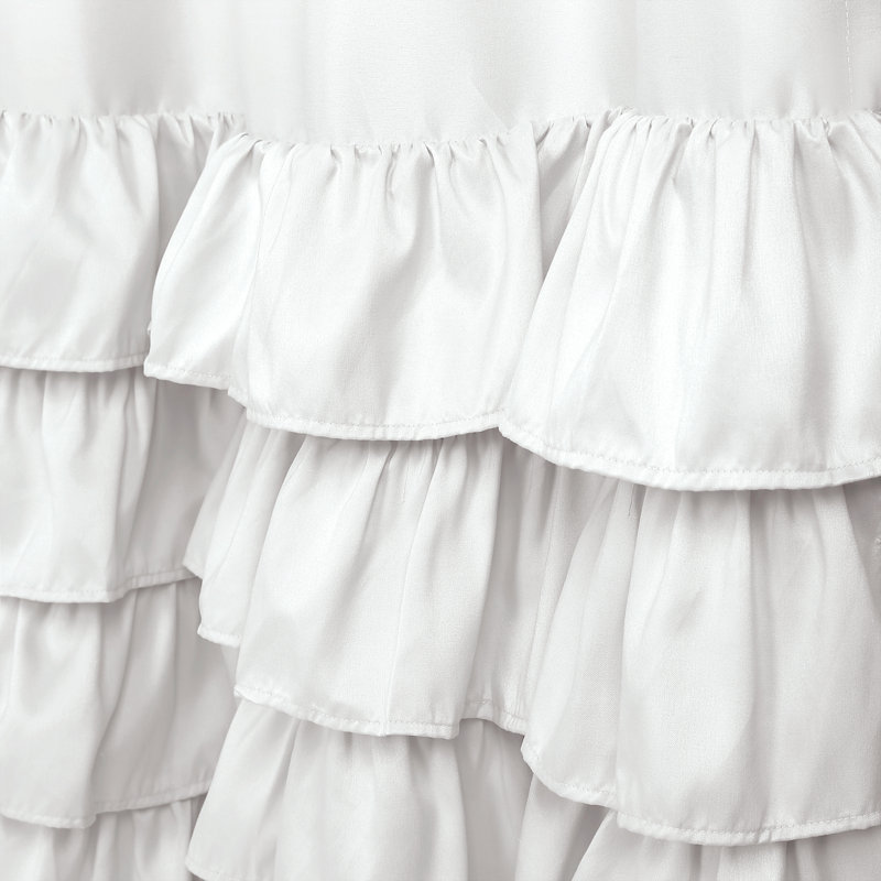 Paire de rideaux semi-transparents avec passe-tringle Allison, Blanc, L 40 po x L 84 po