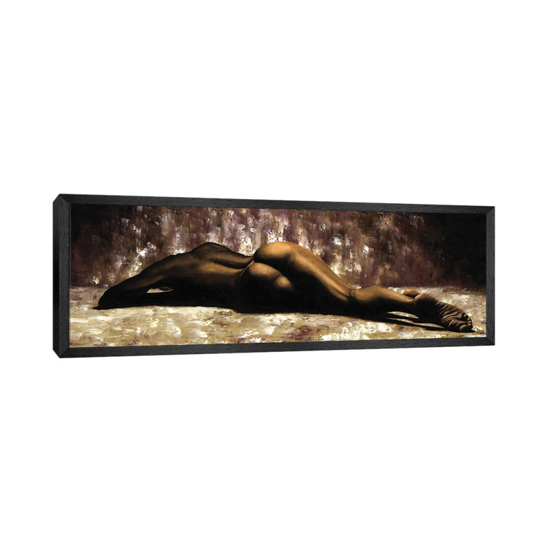 Humility by Richard Young - Panoramic Painting on Canvas, Black Floater Framed, 40.64cm H x 121.92cm W x 3.81cm D