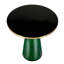 Table de bout ronde 19 po avec plateau en verre fritté et bordure en or brossé et base en verre trempé-109375856-125120047