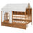 Walnut Full Size Kids House Bed with Storage Drawers, LED Bookshelf, Wood Frame-457419738