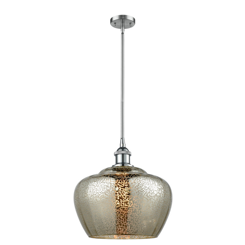Luminaire suspendu 1 cloche pour une cloche Caillo, Ampoule non incluse, Mercure, Chrome poli