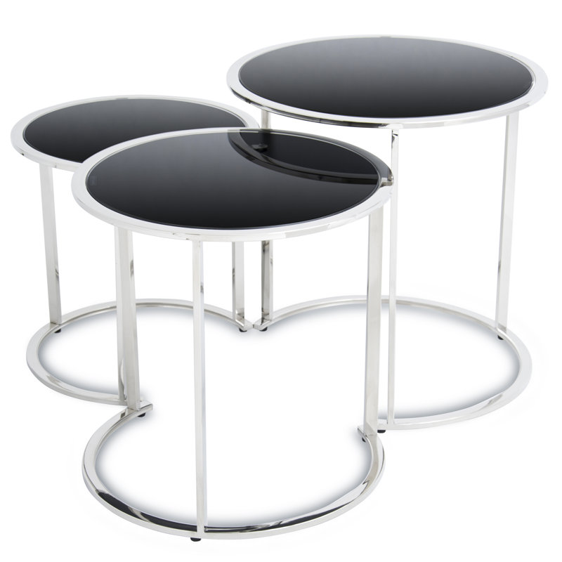 Orleans Glass Top Frame Nesting Tables