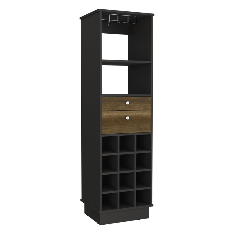 Classic Bar Cabinet, Two Drawers, Twelve Built-in Wine Rack