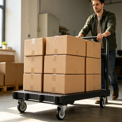 2-in-1 Panel Cart,1500 LB Capacity Dolly Lumber Cart, Flat Carts with Wheels for Moving, Warehouse, Factory, Home & Logistics​