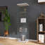 Vitrine lumineuse en verre à 4 tablettes avec porte, verre trempé et éclairage intégré pour une vitrine élégante.