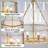 6 -Light Texture Glass Drum Chandelier-94654242