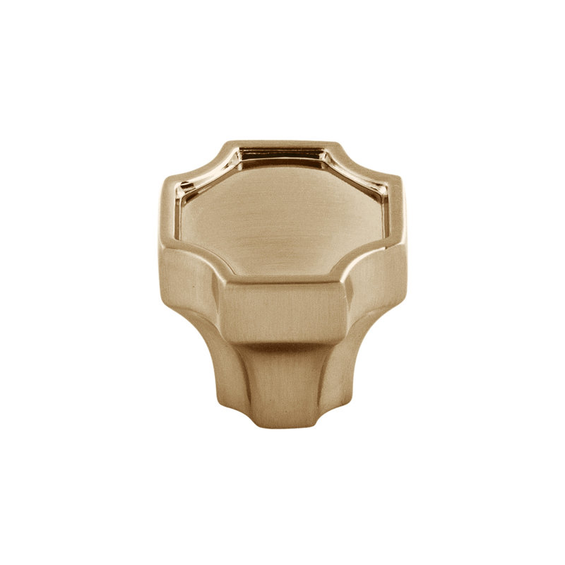 Monarch Collection Knob - 1-1/4" x 1-1/4 " Cabinet Knob - Transitional Hardware for Drawers & Cabinets, Champagne Bronze