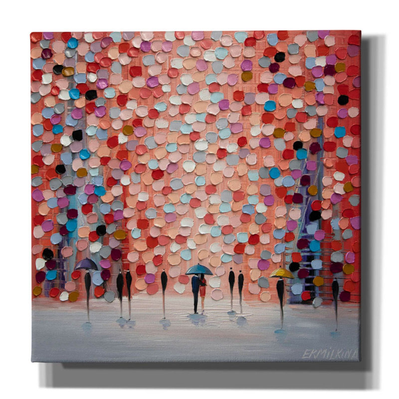 «Eisleigh Together Under The Pink Rain On Canvas» par Ekaterina Ermilkina, reproduction, H 12 po x l 12 po x P 0,75 po