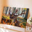 Reproduction d'art sur toile, "Une scène sereine dans la forêt à l'heure d'or"-2002871555