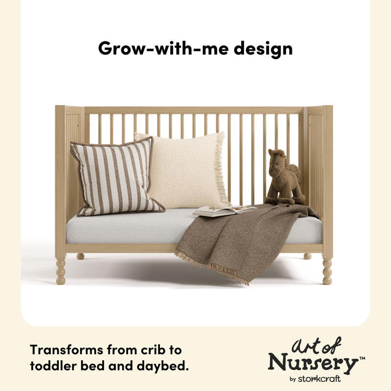 Rio 5-in-1 Convertible Crib with Toddler Guardrail, Driftwood