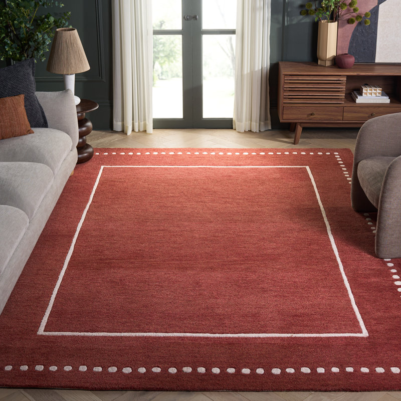 Tapis géométrique en laine touffeté à la main Bella 151, Rectangulaire 8 pi x 10 pi