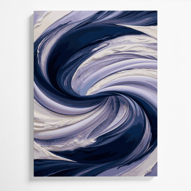 «Abstract Landscape 67», art mural sur toile bleue, H 18 po x l 12 po