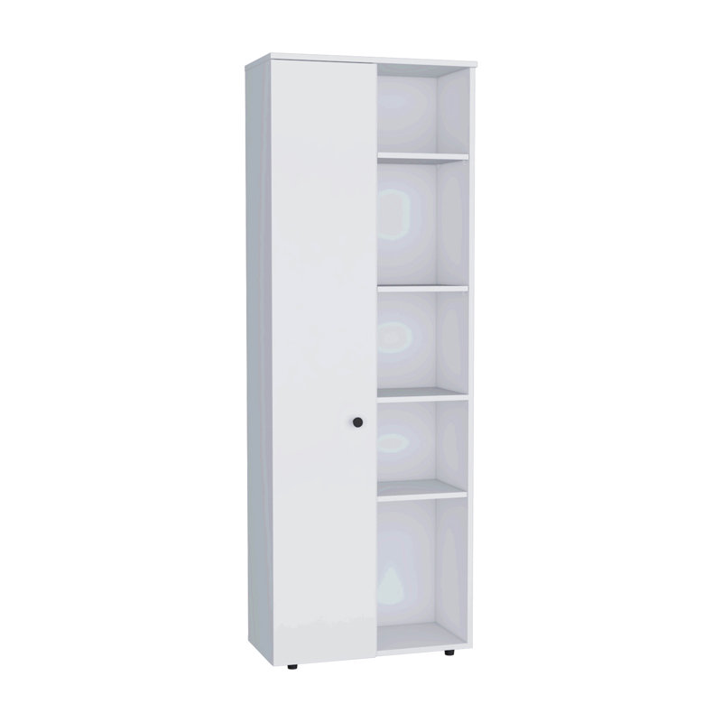 Armoire de cuisine avec cinq tablettes intérieures et extérieures, Blanc