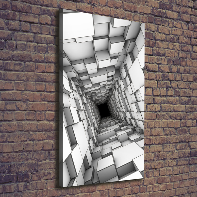 Tunnel With Cubes - Wrapped Canvas Print