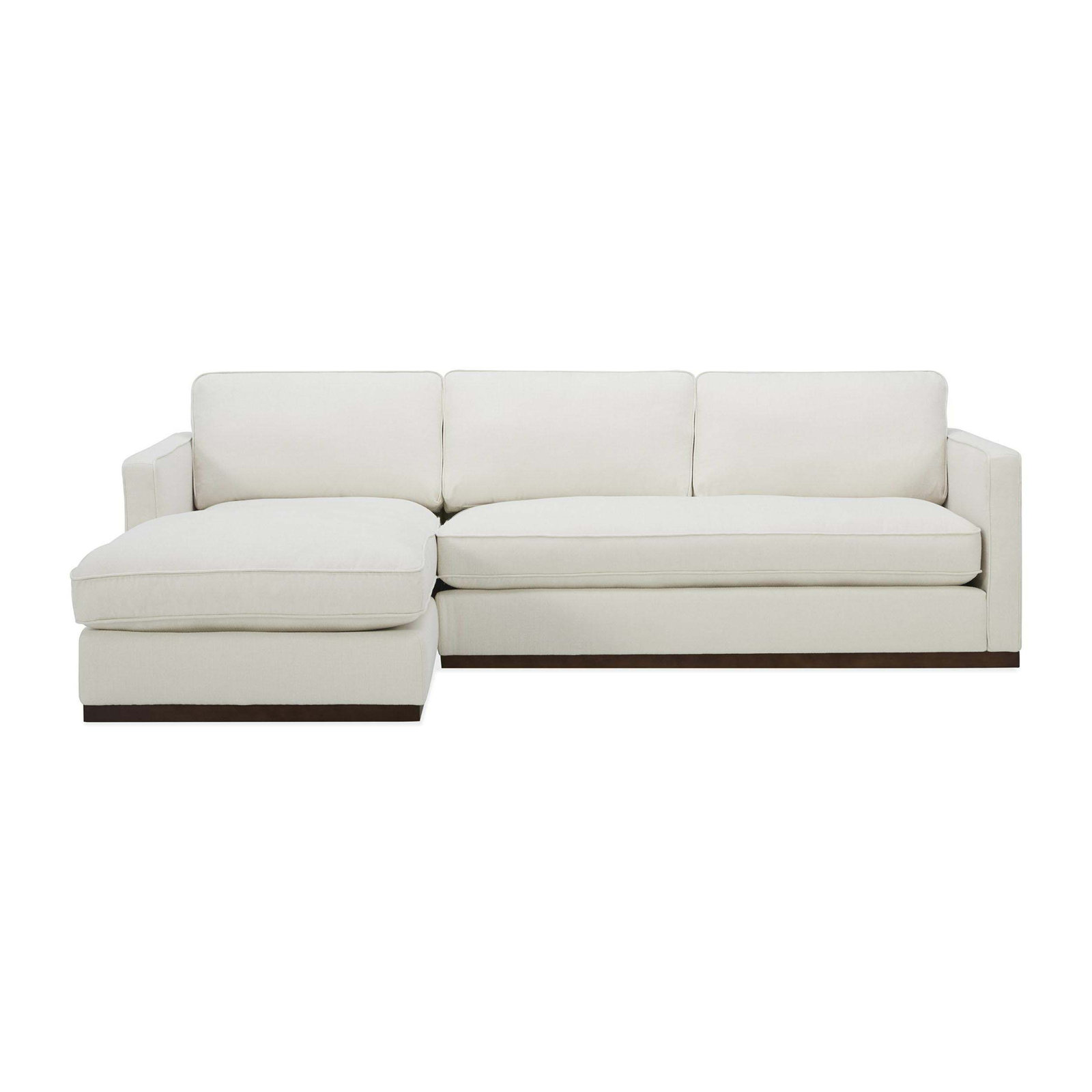 Bobbi Upholstered Chaise L-Sectional, Flannigan Cotton White Performance Weave, Left Hand Facing