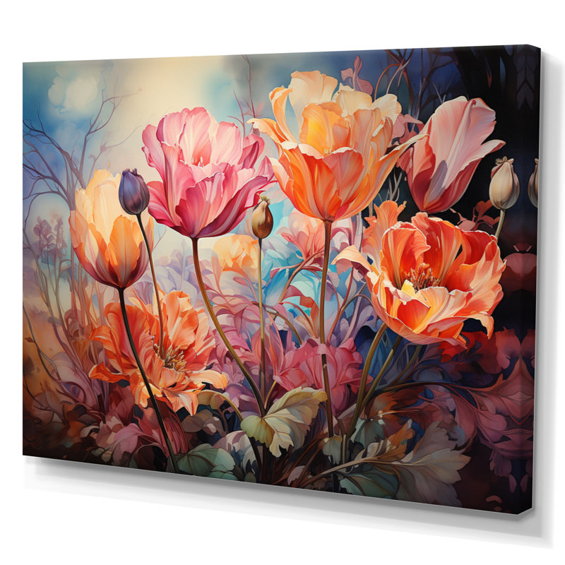 Tapisserie «Meadow Tulip» sur toile, H 12 po x l 20 po x P 1 po, Toile tendue