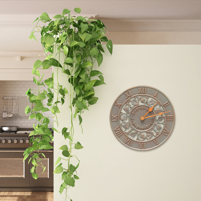 Ivy Silhouette Clock, Verdigris