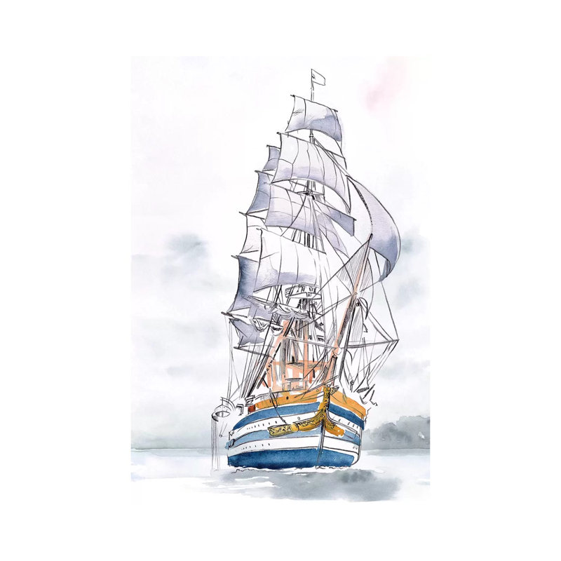 Tall Ship I 1 Piece Wrapped Canvas Wall Art, 101.6 cm H x 66.04 cm W x 3.175 cm D