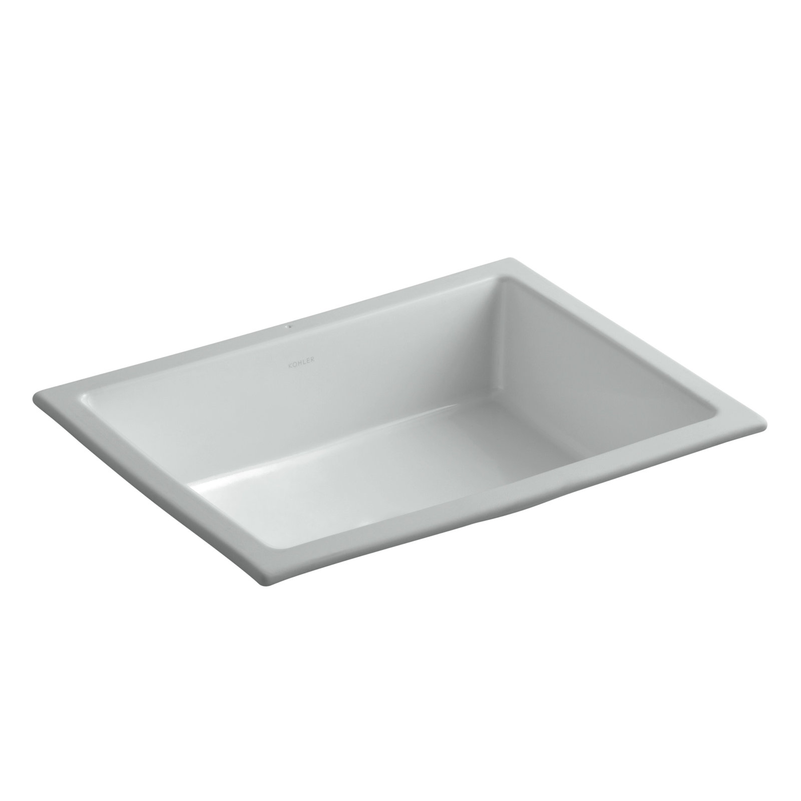 Verticyl Rectangular Undermount Bathroom Sink with Overflow, Ice Gray