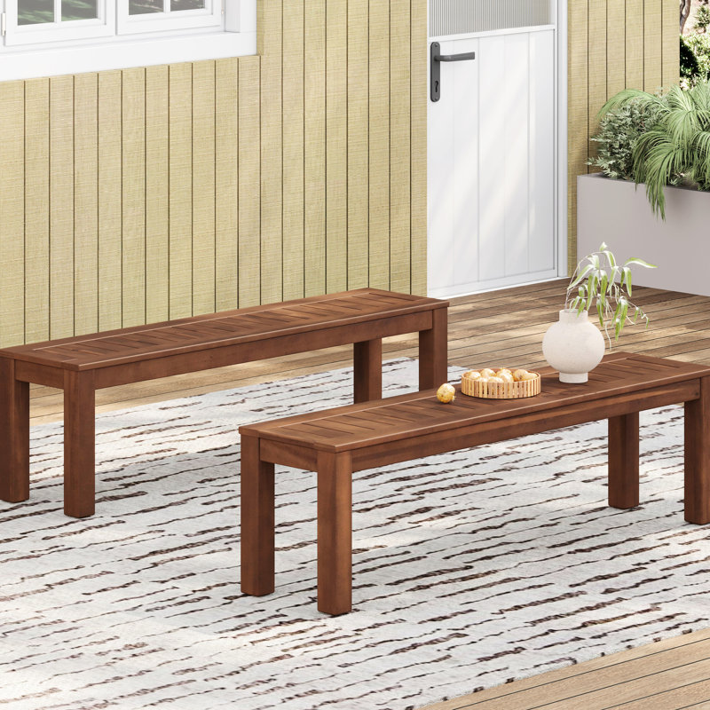 Banc 2 en bois rustique de 62,26 po - Style classique, style robuste