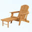Chaise Adirondack pliante avec repose-pieds - bois massif, assemblage zéro, chaise de patio peu encombrante pour le porche, la piscine et la cour