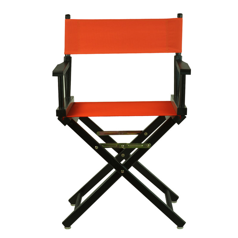 Chaise de réalisateur pliante 18 po, Orange, Noir, noir, noir, noir