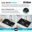 KRAUS Forteza™ 33" L Dual Mount 60/40 Double Bowl Granite Kitchen Sink-25954101