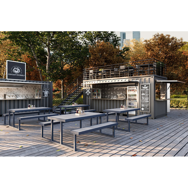 Table de pique-nique commerciale Seaside, H 30 po x l 72 po x P 61 po, Noir