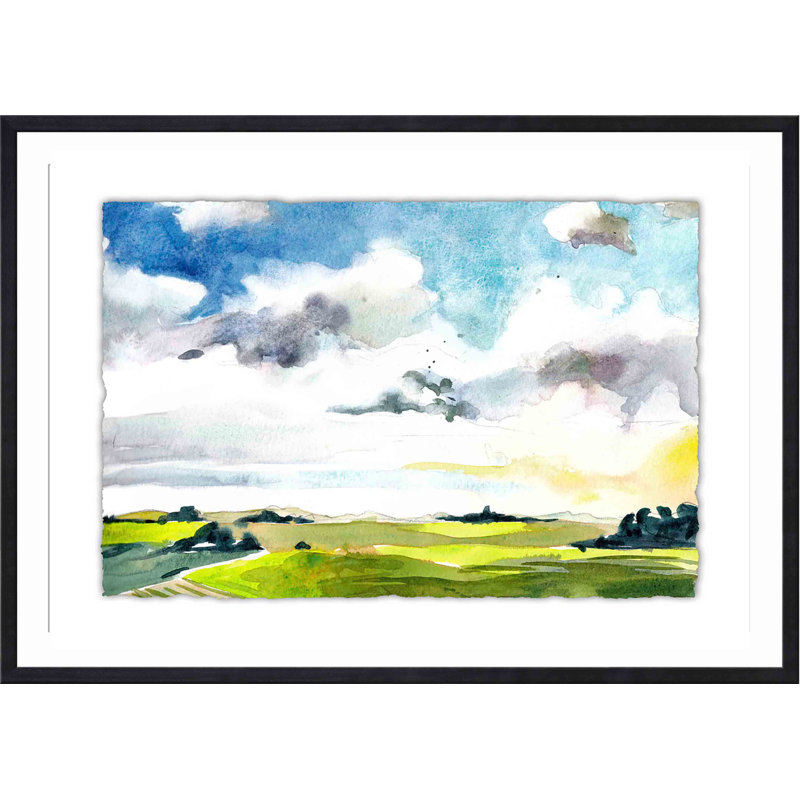 «Sky View VI» par Paul McCreery - peinture encadrée, Noir, H 12 po x l 12 po
