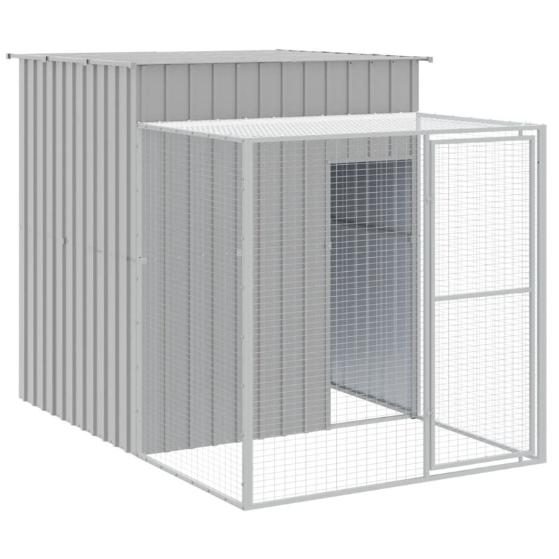 Poulailler avec grillage Dundre, Gris clair