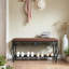Banc de rangement pour chaussures en métal antique brun