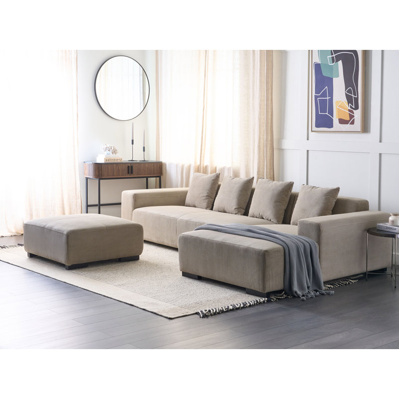 Amoriah 5 Seater Sofa & Chaise, Left Hand Facing, Beige
