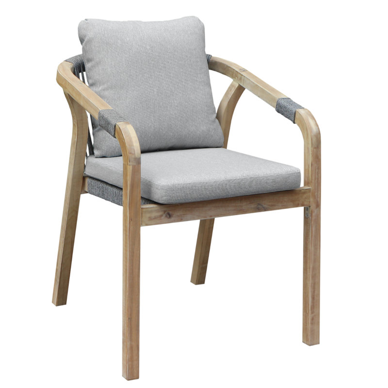Fauteuil de patio avec coussin Joly Wheeler, Gris